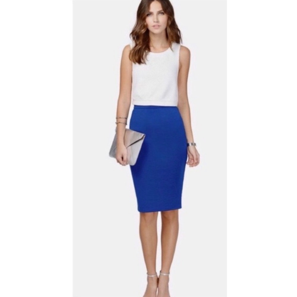 J.Crew No. 2 Pencil Skirt Size 10 Royal Blue Wool 86013 NWT Professional Skirt